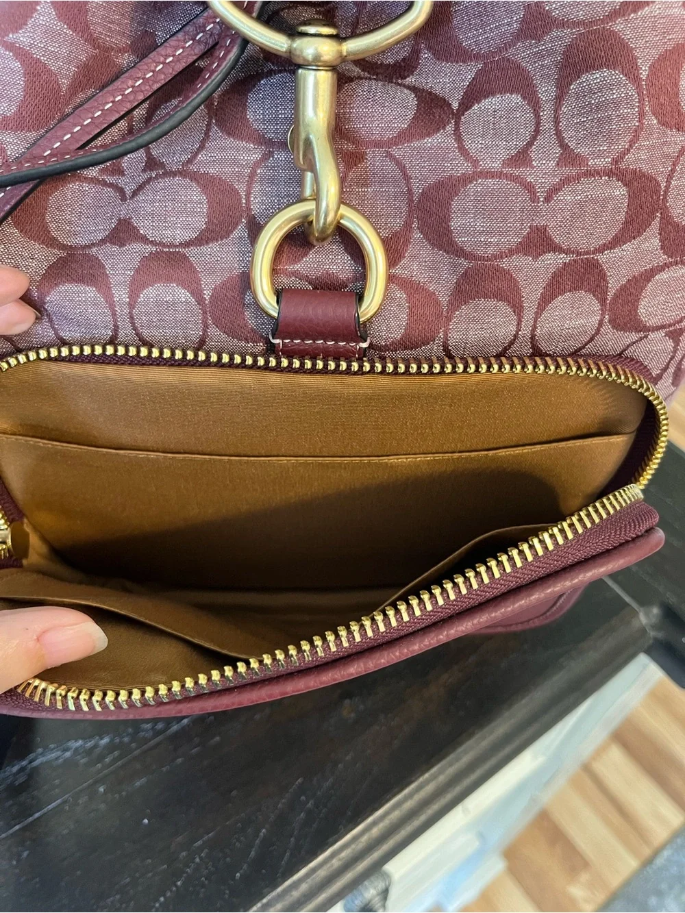 Coach Sullivan Backpack Signature Chambray in Wine Color NWOT